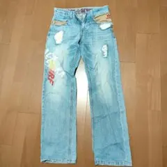 GOTCHA ガッチャ デニムパンツ ヒッコリー ストライプ 古着 y2k 平成 
