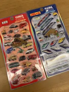 プチドロステッカー　トミカ プラレール ミニカーシール 2枚セット