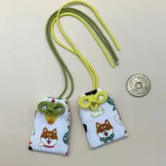 柴犬 おにぎり柄 お守り袋 （ミニ2個）