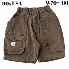 90sヴィンテージUSA古着 ハーフパンツ 茶 ブラウン S カーゴパンツのサムネイル