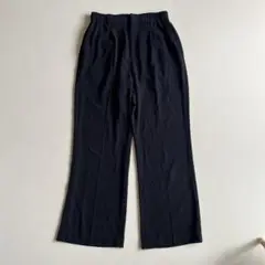 センタープレスフレアパンツ　ブラック　Free
