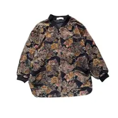 7AS3レトロデザイン　ジップアップジャケット　花柄　総柄　古着used