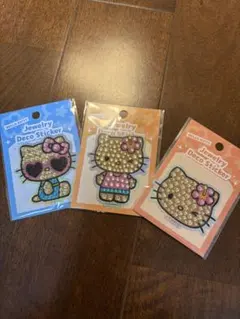 ハローキティ 日焼けジュエリーデコステッカー 3枚セット