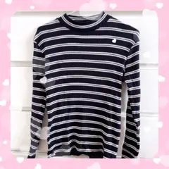 UNIQLO ユニクロ リブボーダーハイネックTシャツ トップス Tシャツ