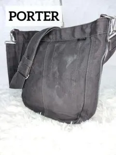希少 PORTER DEEPER ショルダーバッグ デニム地 斜め掛け 廃盤品