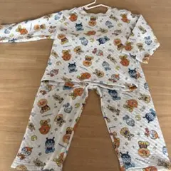 アンパンマン ベビーパジャマ　総柄　サックス 水色　90