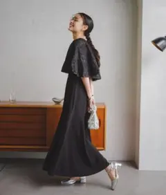 Kastane【オケージョンドレス】Cape layerd bare dress