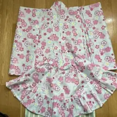 桜柄浴衣 ドレス　110 ピンク系