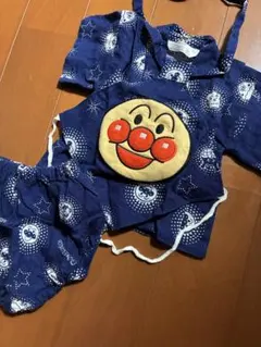 70㎝　アンパンマン 甚平　ベビー　紺色　ネイビー　3点セット
