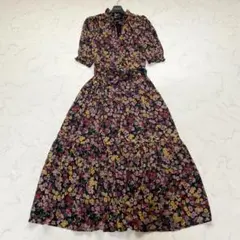 美品✨ ローレンラルフローレン サイズ4 ベルト フローラル ワンピース 花柄