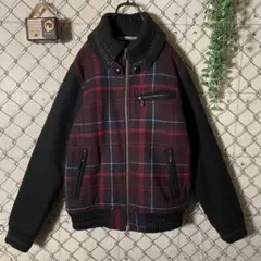ジャーナルスタンダード チェック柄 ウールブルゾン 裏キルティング 短丈 M