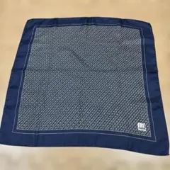 【ほぼ未使用】dunhill イタリア製高級シルク100%ミニスカーフネイビー系のサムネイル