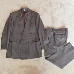 BURBERRY ダブルスーツ AB6 羊毛95% カシミヤ5% ブラウン系