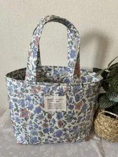 花柄布製トートバッグ