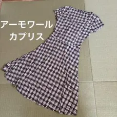 花柄プリント 半袖Vネックワンピースのサムネイル