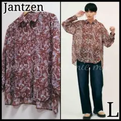 ●25SS Jantzen ジャンセン ペイズリープリント シフォンブラウス Lのサムネイル