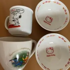 スヌーピー・ハローキティ・ウィニー・ザ・プー 食器セット