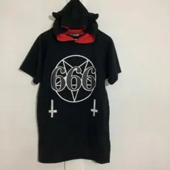 HELL CAT PUNKS 666 デビル角付き半袖ロングパーカー ワンピのサムネイル