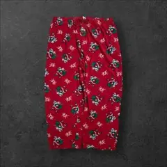 y2kサンタ柄パジャマパンツcityboyワイドフリースパンツ2XL総柄ポケット