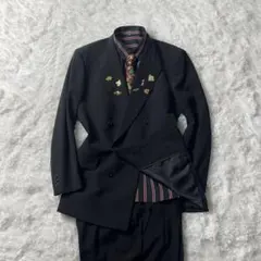 メンズ　ダブル　セットアップ　スーツ　シャツ　ネクタイ　3点セット　ヴィンテージ