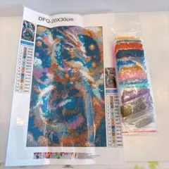 ダイヤモンドアートキット 5D ドラゴン 20x30cm モザイクアート