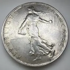 1960年 フランス 種を蒔く女神 5フラン銀貨 未流通 PCGS認証 トーン