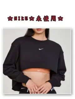 NIKE☆ クロップド スウェット ブラック XSのサムネイル