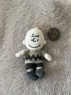 USJ スヌーピー チャーリー・ブラウン ぬいぐるみ キーホルダー モノクロ