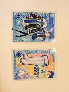 アイカツカード ブラックストライプジャケット ブルーステージブーツ　霧矢あおい