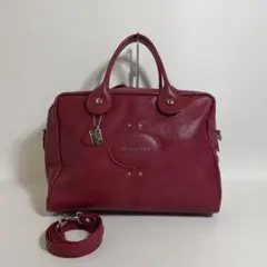 2602-105｜ロンシャン 2WAYハンドバッグ レザー レッド