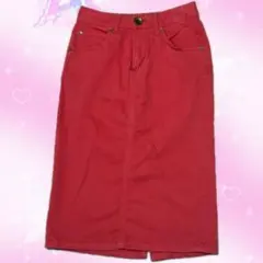 Y2K 平成 レディース デニム スカート オレンジ ロデオクラウン