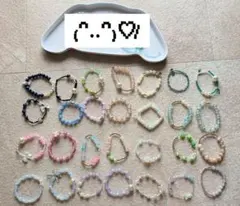 韓国風♡淡色ビーズブレスレット大量まとめ売り｜パール・量産型コーデに◎合計28点