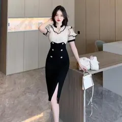 エレガントなナイトドレス 黒とアイボリー