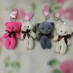 くま ぬいぐるみ キーホルダー 4個セット