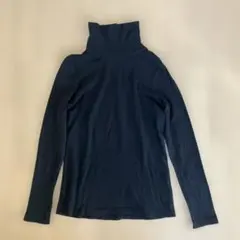 無印良品　タートルネックハイネックカットソーレディースMブラック