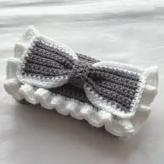 【 ゆっきー様 専用商品】ハンドメイド 編み物 ポーチ ペンケース リボン