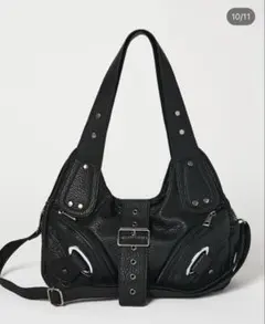 DTYYPE エンボス2WAYショルダーバッグ ブラック