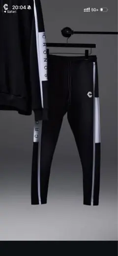 新品未使用！CRONOS ブラック スリムフィットパンツ CRONOS】クロノス ブラック スリムフィットパンツ ホワイト