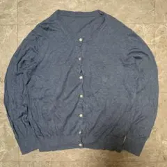 ウール100% ブルーカーディガン XXL g16
