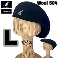 SALE⭐️KANGOL　Wool 504　ウール素材　ハンチング　黒　Lサイズ