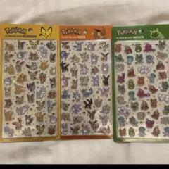 【韓国限定】ポケモン 3Dクリスタルステッカー シール　3種セット 新品