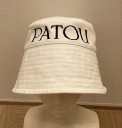 PATOU ロゴ刺繍 バケットハット ホワイト Mサイズ - メルカリ