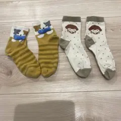 レディースソックス 2足セット　猫と魚