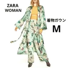 ♡極美品♡ZARA KIMONOガウンコート 鶴和柄総柄 手洗い可 着物 - メルカリ