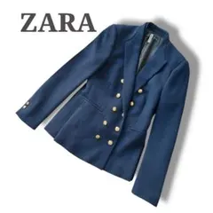 ZARA 金ボタン 紺ブレ ダブルブレスト テーラードジャケット M 完売品