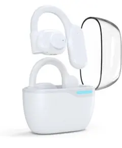 ワイヤレスイヤホン 耳を塞がない 空気伝導 耳掛式 ホワイト