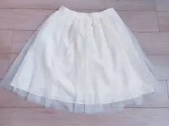 レディース　ミニスカート　ホワイト　レース　フレアスカート　白