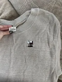 PEANUTS ベージュ ニットベスト Mサイズ