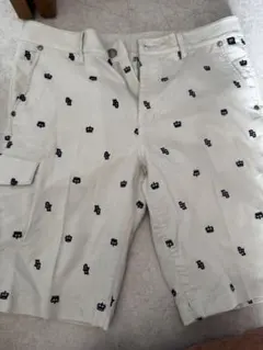 ゴルフ用ホワイトパンツ パターン入り