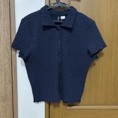 H&M シャーリング 加工 トップス シャツ